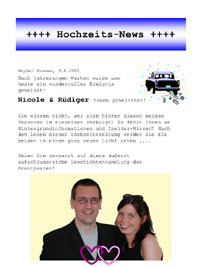 Bild Hochzeitszeitung Deckblatt